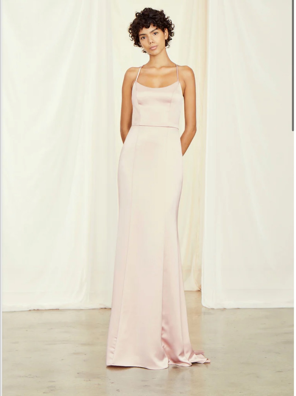 Amsale Champagne Maxi Dress